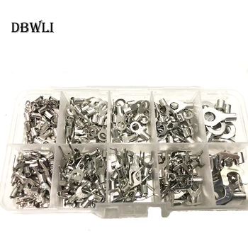 

320Pcs Terminals Non-Insulated Ring Fork U-type Brass Terminals Assortment Kit Cable Wire Connector Crimp Spade