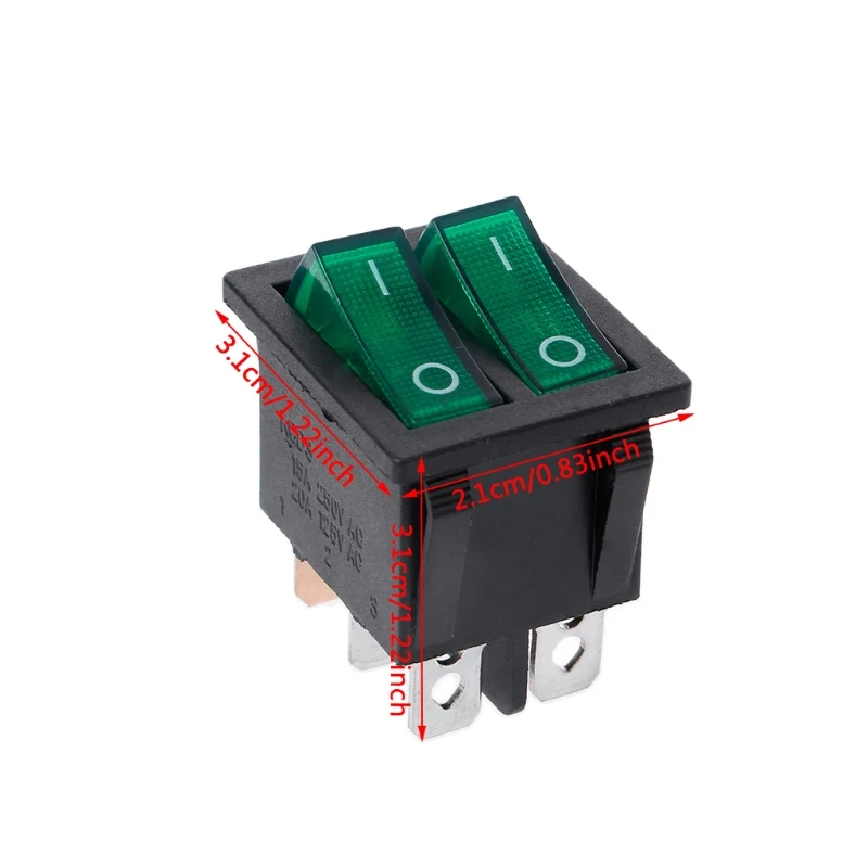Dual Boat Rocker Switch 6 Pin On-Off With Green Red Light 20A 125V AC | Обустройство дома