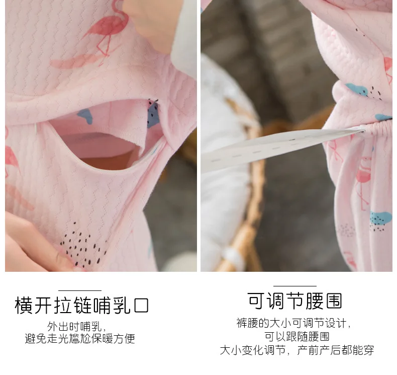 Algodão dos Desenhos Pijamas para Grávidas Animados Impresso Algodão Pçs - Sets Maternidade Enfermagem Pijamas Gravidez Homewear 100% 2 25 2 pçs sets maternidade enfermagem pijamas pijamas