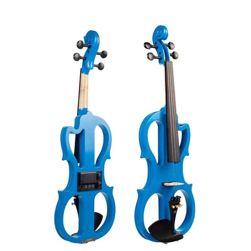 

Full Size 4/4 Solid Wood Silent Electric Violin Fiddle Maple Body Ebony Fingerboard Pegs Chin Rest