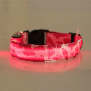 

NEW Pet Fashion LED Collar Lighted Up Nylon Camouflage Pattern LED Collar S M L Waterproof pet dog puppy kitten cat supplies