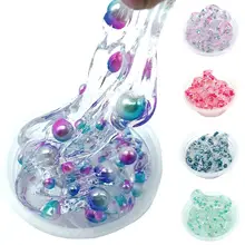 

Clear Crystal Slime Multicolor Beads Fluffy Soft Clay Decompression Kids Toy