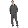 Solid Color Sleepwear Hooded Pajama Sets For Adult Men Pajamas Autumn Winter Warm Overall Suits 1
