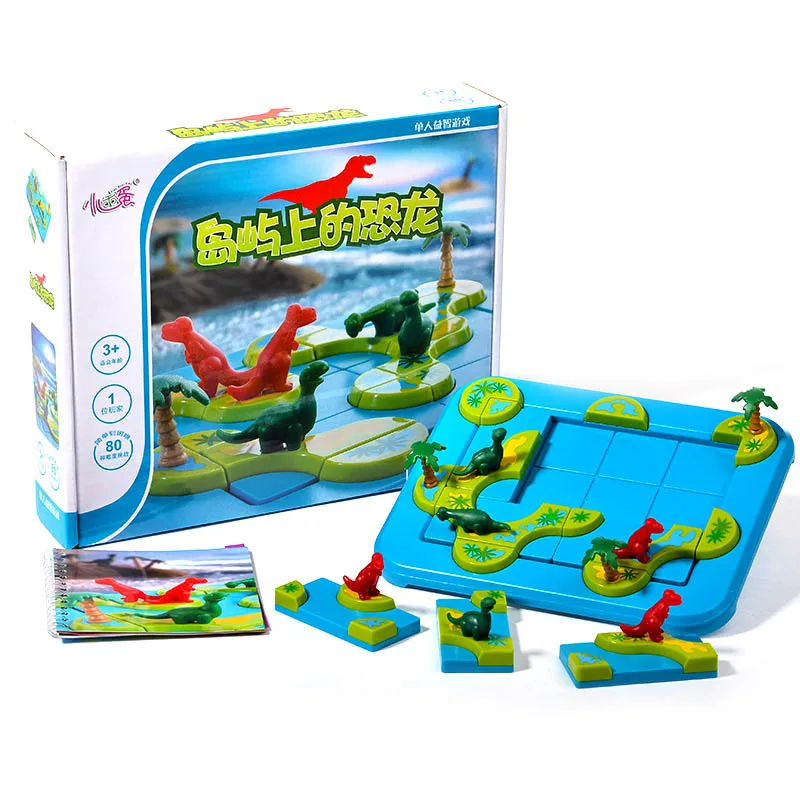 

Kids Puzzle Puzzle Island in Dinosaur Hide and Seek IQ Training Baby Montessori Educational Board Game Girl Boy Birthday Gift