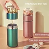 GREEN Thermos Vacuum Flask Tea Water Separation Filter Scented Tea Stainless Steel Thermos Water Bottles Portable Thermoses ► Photo 1/6