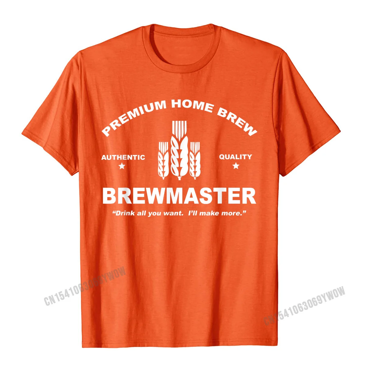 Casual Printed Tops Tees for Men Classic Summer O-Neck 100% Cotton Fabric Short Sleeve Tshirts Geek Tee-Shirts Brewmaster Premium Home Brew Beer brewing t-shirt__215 orange