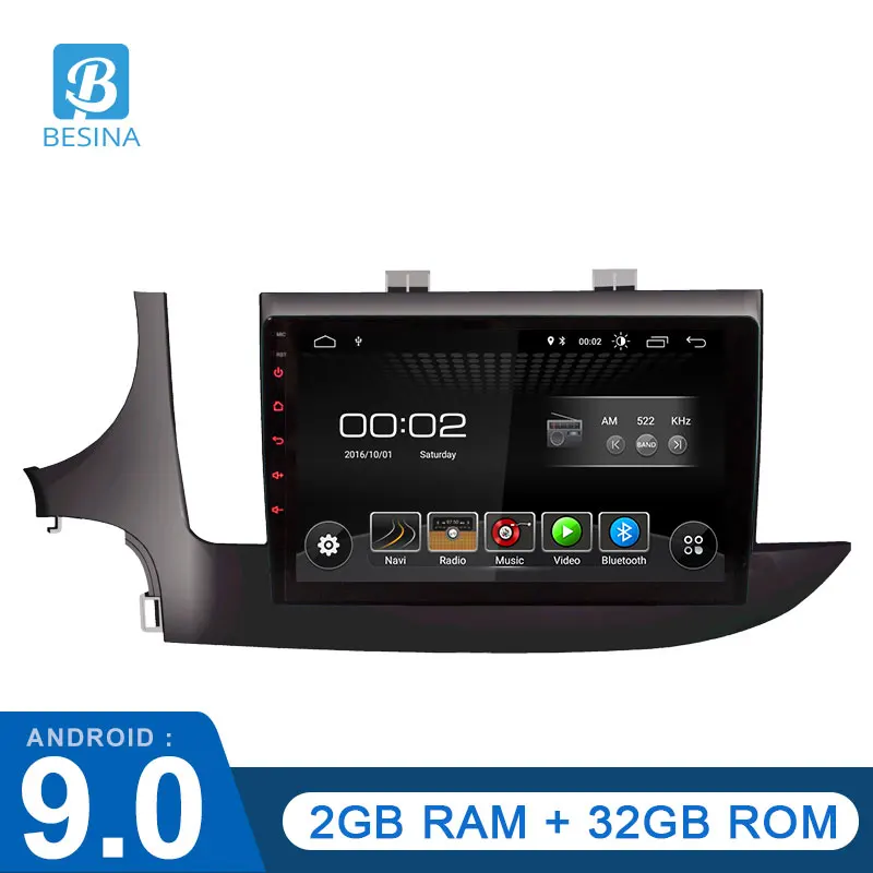 Besina Android 9,0 автомобильный мультимедийный плеер для Buick Encore/Opel Mokka- wifi gps навигация 1 Din автомагнитола стерео 2G+ 32G