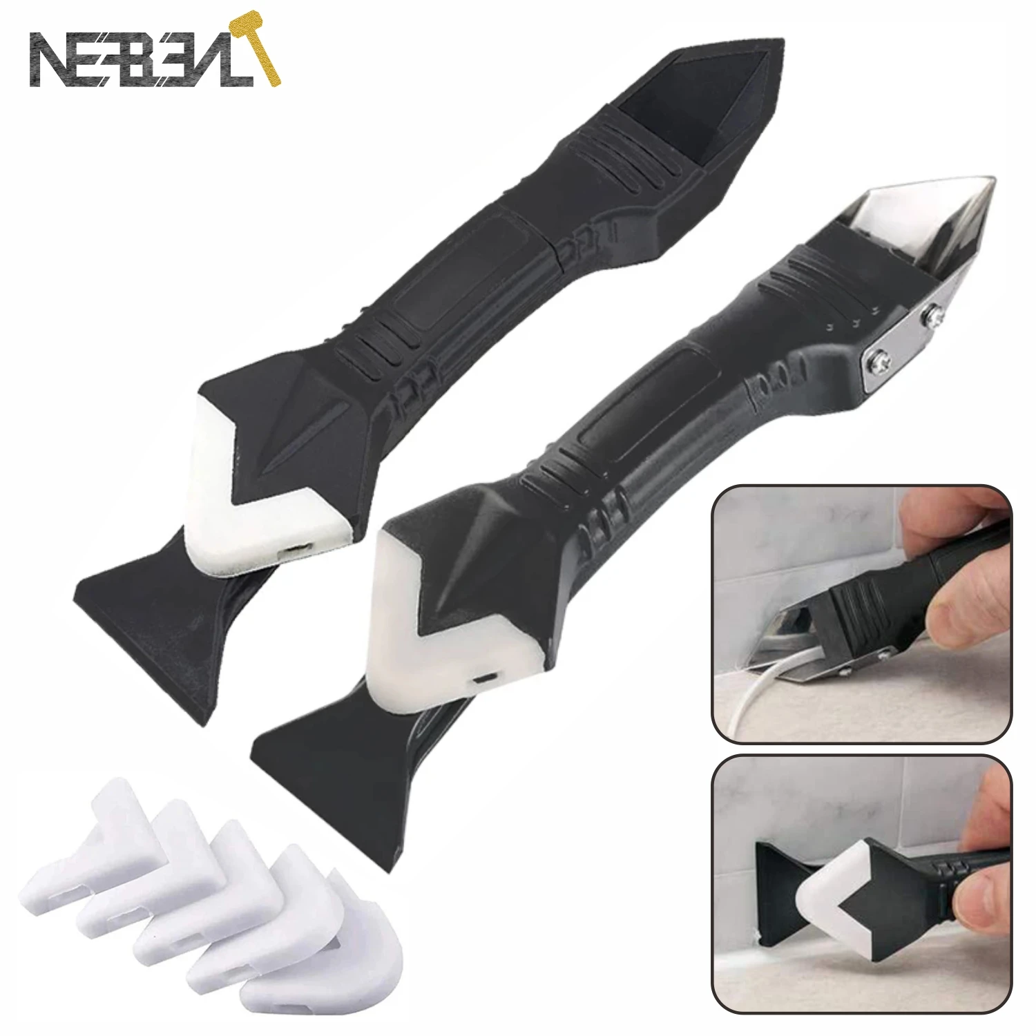 3/5 in 1 Silicone Sealant Remover Caulk Finisher Tool Set Caulking Finisher Sealant Smooth Scraper Removal Stainless Steel