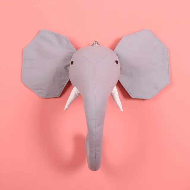Ins Nordic Simulation Animal Head Wall Decoration Plush Toys Children's Room Wall Decoration Ornaments Children's Doll Gifts