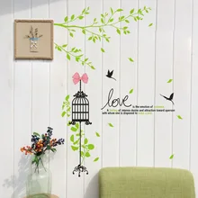 Cross Border New Style Wall Stickers Birdcage Decoration DIY Decoration Adhesive Paper Bedroom Living Room Hallway Wallpaper Who