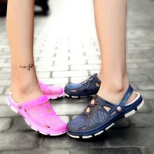 Сандалии большого размера; Новинка года; Стильная летняя мужская пляжная пористая обувь для пар; гелевые Тапочки