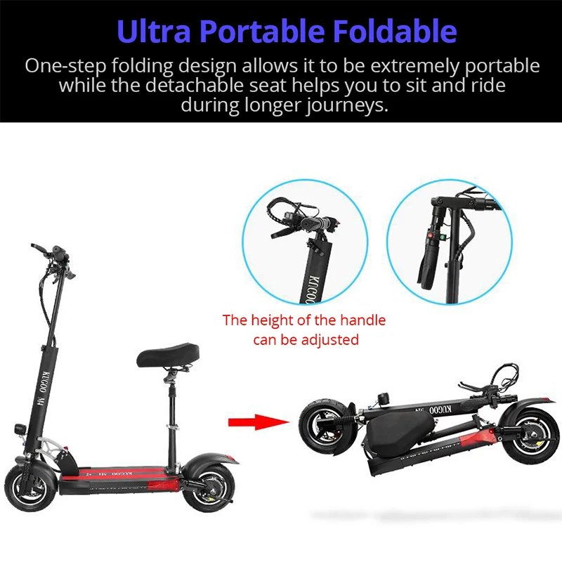 Discount KUGOO KIRIN M4 Folding Electric Offroad Scooter 500W Brushless Motor 3 Speed Modes Dual Disc Brake Max Speed 43KM/h 45KM Range 3
