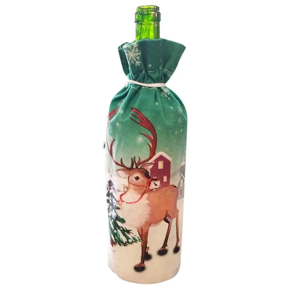 Рождественский свитер крышка бутылки вина Снеговик Moose дизайн бутылки вина платье для кухни Ресторан отеля украшения для рождественской вечеринки