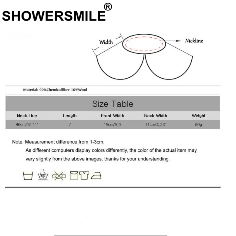 SHOWERSMILE женский Поддельный Воротник Красный клетчатый шерстяной съемный воротник