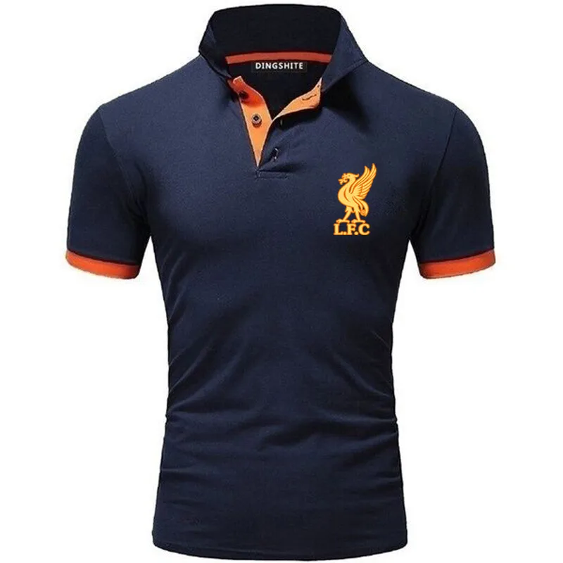 

Summer Fashion New Men's Casual Short Sleeve Lapel POLO Shirt / Men's Solid Color Letter Printed POLO Shirt Tops