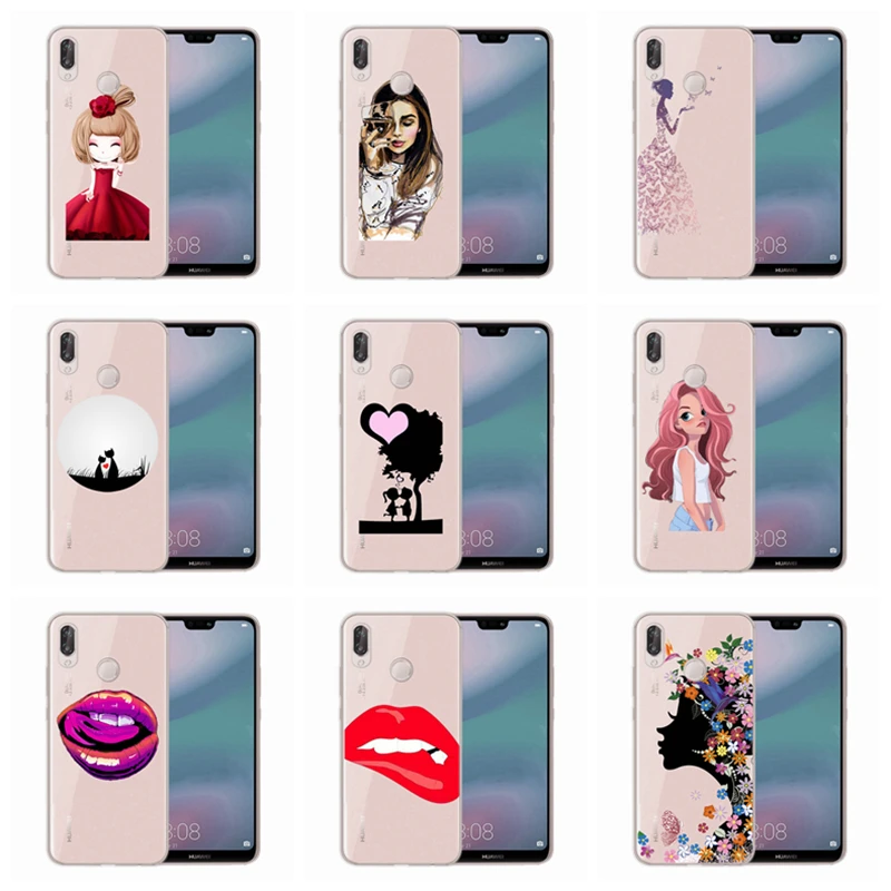 Мягкий чехол для huawei Honor 7A 8A 8X 8C 9 10 mate 20 P Smart P10 Lite Nova 3 City Girl губ ТПУ D643 |