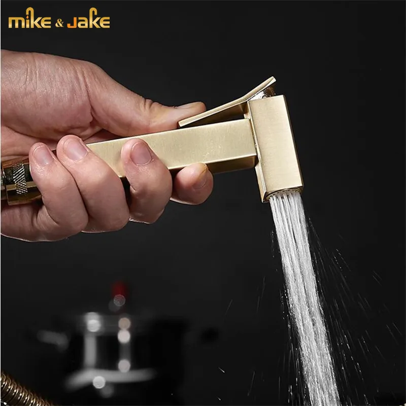 Luxury Brass Gold Bidet Shower Bathroom Gold Brush Bidet Shower Handhold Toilet Hand Shower