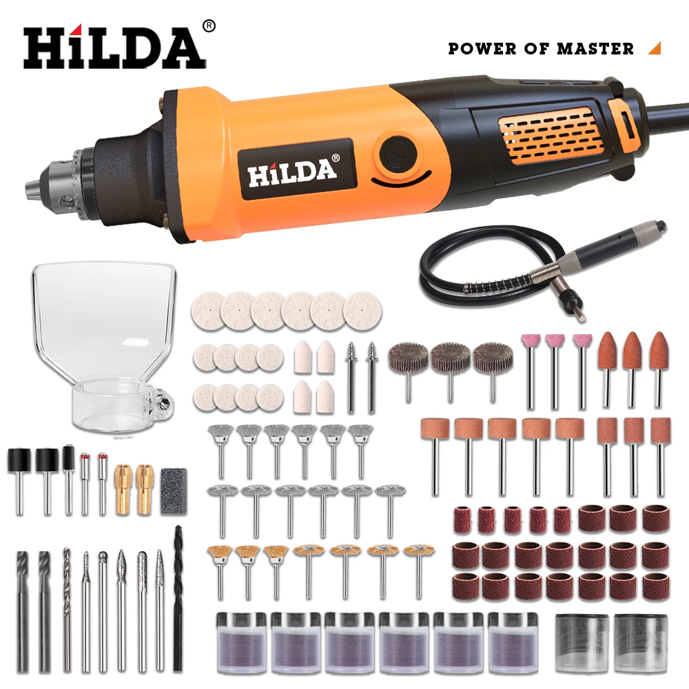 HILDA 400 Вт электрическая дрель мини шлифовальная для Dremel вращающиеся инструменты