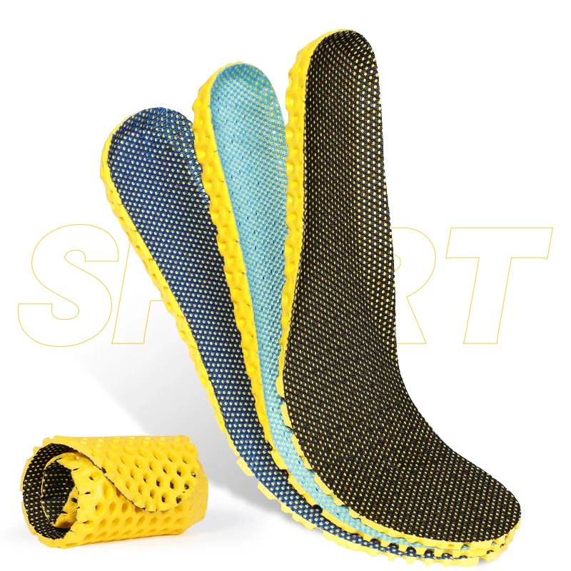 Plantillas deportivas de espuma viscoelástica ortopédica, suaves, transpirables, absorbentes del sudor, unisex, para el cuidado de los pies