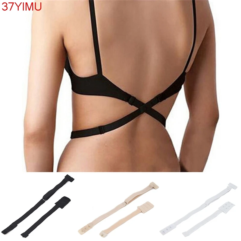 Women Low Back Backless Bra Strap Adapter Converter Fully Adjustable Extender Hook 3 Colors for Choose