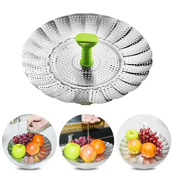

New Insert Versatile Folding Steamer Vegetable Basket Stainless Steel Steamer Basket