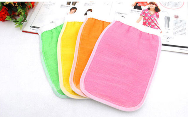 Shower Gloves Exfoliating Wash Skin Spa Bath Gloves Natural Bamboo Fiber Bath Exfoliating Scrubber Washcloths