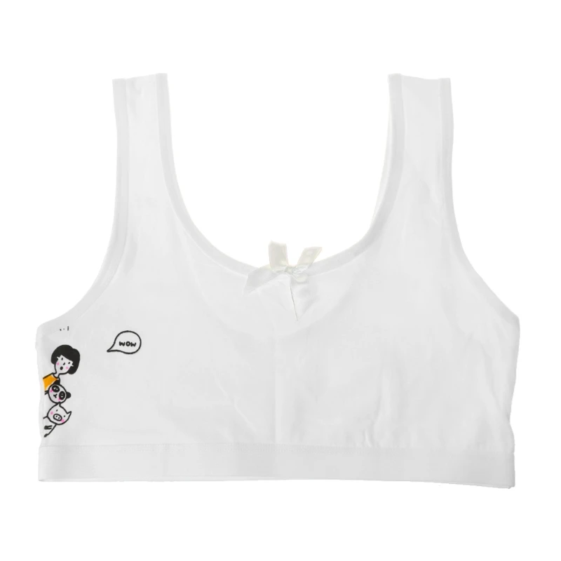 4 Young Girl Training Bra Cartoon Bra Teenager Cotton Vest Camisoles Underwear - Цвет: 4