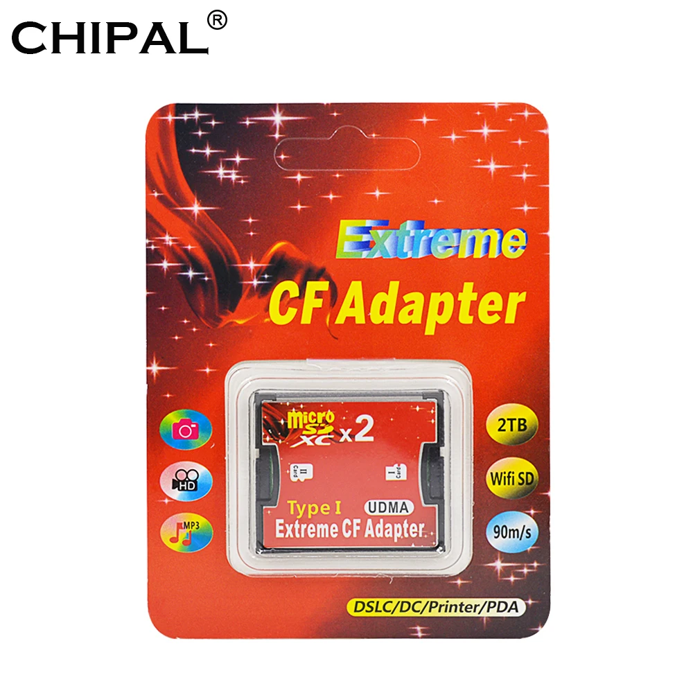 CHIPAL Original Package UDMA Dual Slot SD to TF Card Adapter MicroSD SDHC SDXC Extreme Compact Type I Cardreader Converter | Компьютеры и