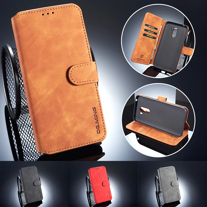 

DG.MING Luxury Retro Wallet Leather Case for Xiaomi Pocophone F1 Flip Card Slot Stand Phone Cover for Xiaomi Mi 9 9SE 9T 8 Coque