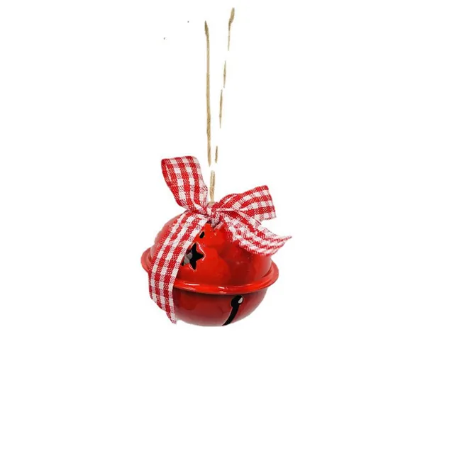 6pcs Christmas Metal  Jingle Bell with Bowknot Hemp Rope Pendant for Christmas Tree Ornament Decoration Fashion Accessories 4