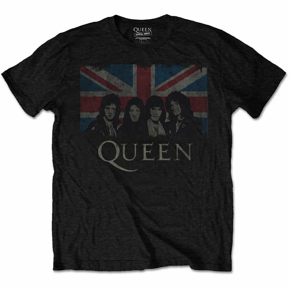 Queen Freddie футболка с Фредди Меркьюри Union Jack фото группы 100% черный хлопок MD - 2XL |