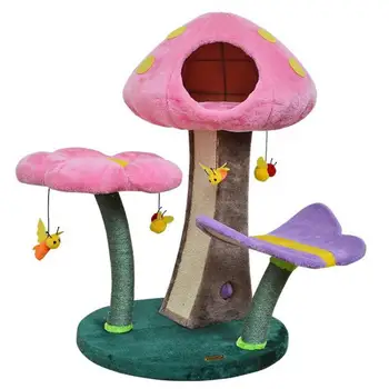 

Cat Climbing Frame Cat Scratching Column Mushroom Butterfly Flower Cat Shelf Cat Jumping Platform Cat N