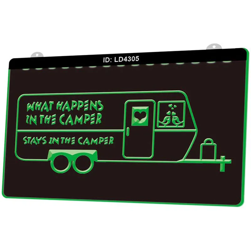 LD4305 что происходит в кемпере любовь Новый 3D гравировка светодиодный свет знак