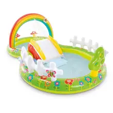 Garden Rainbow Inflatable Swimming Pool Kid Play Center Large Pools For Family Removable Above Ground Pool Water Water Slide