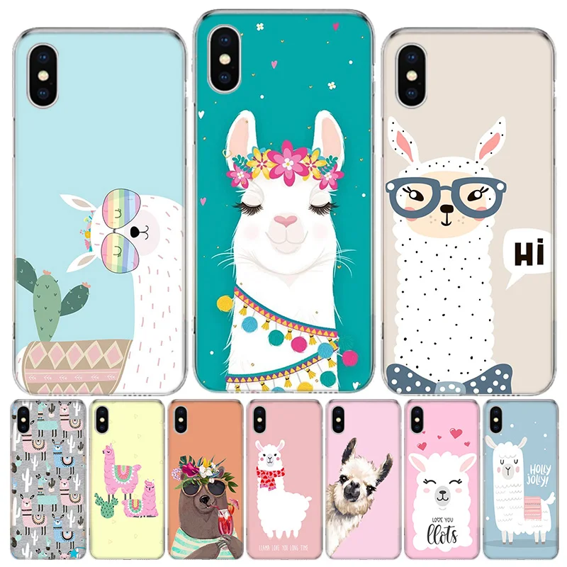 Чехол для телефона с ламой-ламой и альпаками Apple Iphone 11 12 Mini 13 Pro Max SE 2020 X XS XR 8 Plus 7 6 6S 5