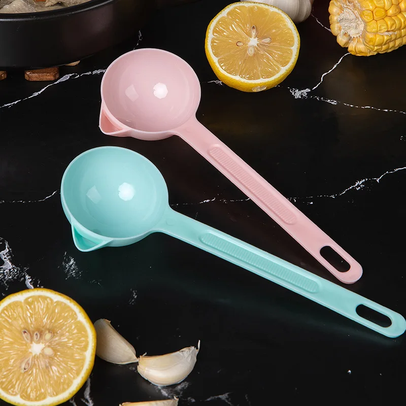 1pcs solid color non slip design spoon tableware filter PP long handle spoon kitchen filter rice spoon soup spoon