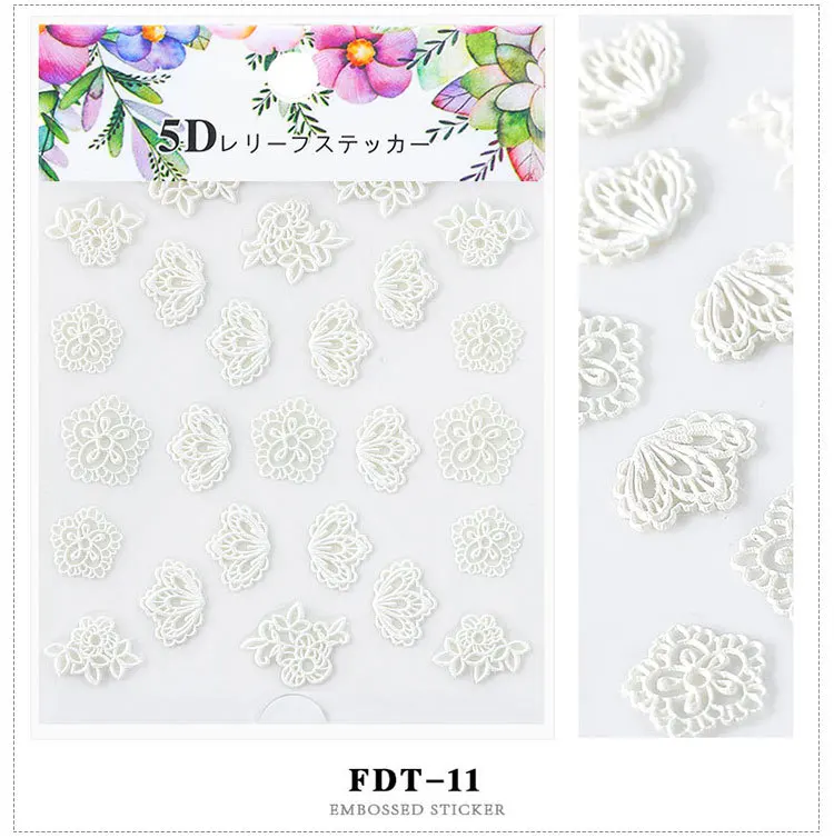 3D Рельефный цветок лист наклейки для ногтей наклейки эмпаистические Выгравированные наклейки Слайдеры для дизайна ногтей маникюр акриловое украшение