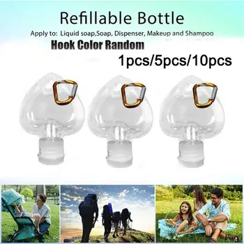 

1/5/10pcs Portable Heart Shape Empty Hand Sanitizer Travel Empty With Ring Bottle Containers Alcohol Refillable Bottle Key W5V8