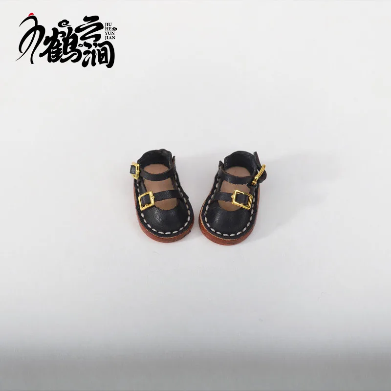 Mini Leather Shoes 1/6 1/8 1/12 OB11 Blyths Ob22 Ob24 Doll Shoes Double Shoes Shoes Toy Accessories 3.0 * 1.8cm