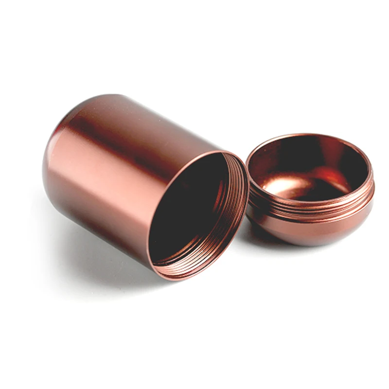1Pcs Metal Capsule Travel Portable Tea Seal with Cover Coffee Bean Candy Cookie Collection Storage Tank Kitchen Storage