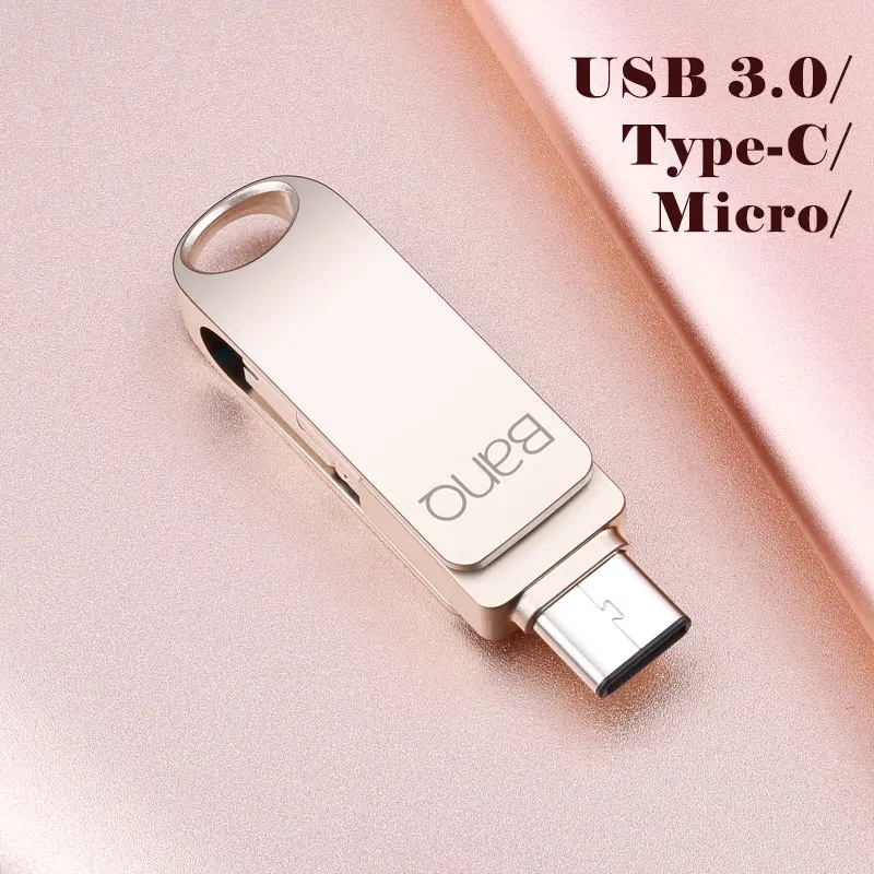 BanQ C80 USB 3.0 флеш накопитель Type C/Micro/USB 3 0 в 1 32 Гб металлический 64 C высокоскоростной 16