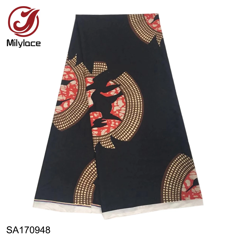 Модная африканская атласная ткань с принтом 5 ярдов полиэфирная атласная ткань Анкара шелковая ткань для одежды платья SA170945-952 - Цвет: SA170948