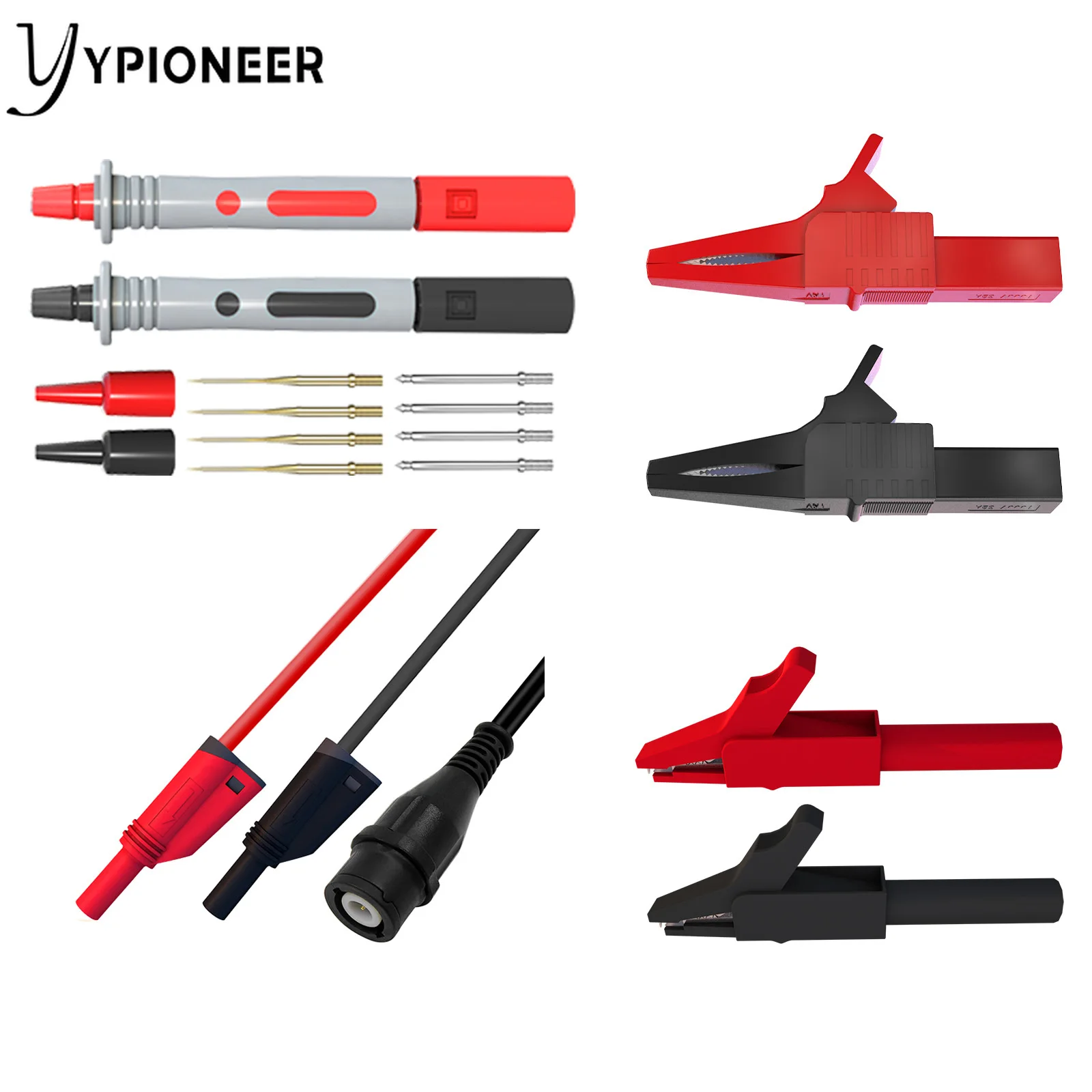 

YPioneer P1800A BNC Test Lead kit with Alligator Clips Replaceable Probes for Oscilloscope Multimeter