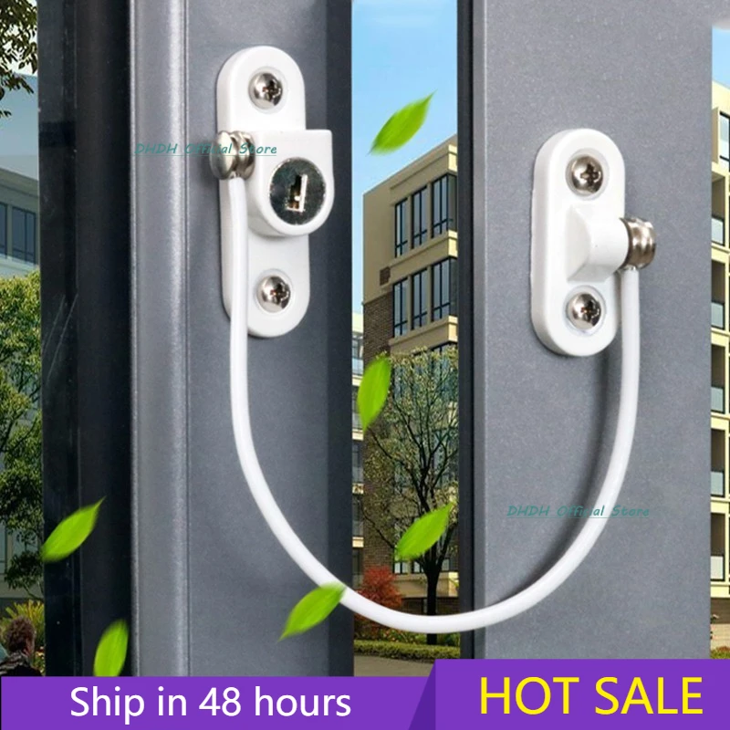 

6Pcs Window Security Chain Lock Window Cable Lock Restrictor Multifunctional Window Lock Door Security Guard for Baby Safety