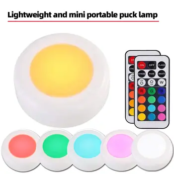 

Puck Lights Battery Operated Lights with Remote Control 3/6Pack Closet Lights Under Cabinet Light