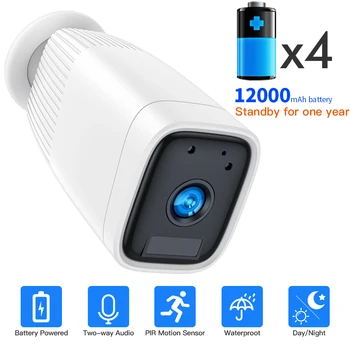 

SDETER 1080P Rechargeable Battery Camera WIFI IP Camera Outdoor Weatherproof CCTV Security Camera P2P Night Vision Audio Alarm