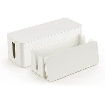 

Cable Storage Box Power Strip Wire Case Anti Dust Charger Socket Organizer White/Black Desktop Network Line Lines Storage Bin