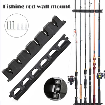 

Hot Selling 1 Pair Vertical 6-Rod Rack Fishing Rod Holder Wall Mount Fishing Pole Display Stand