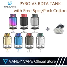 Vandy vape Пиро V3 RDTA майка с 5 шт./упак. для детей возрастом от 4 мл/2 мл Ёмкость 0.33ohm Совместимость Vandyvape коробка мод электронная сигарета