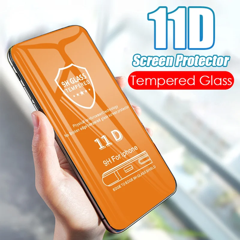 11D полное Защитное стекло для iPhone 7 8 6 6S Plus закаленное защитное экрана Apple 11 Pro X XR XS